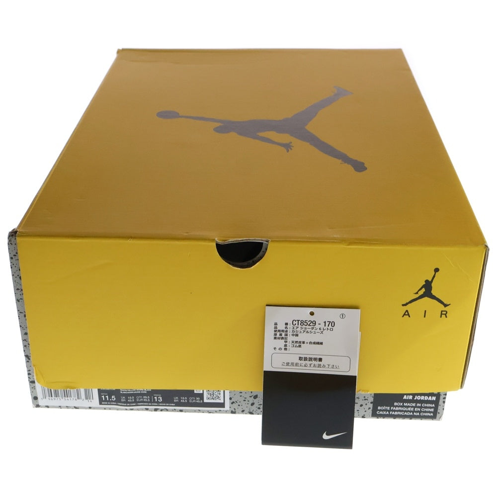 NIKE(ナイキ) AIR JORDAN 6 RETRO Yellow Ochre エアジョーダン6 レトロ イエローオークル ハイカットスニーカー ホワイト/イエロー US11.5/29.5cm CT8529-170