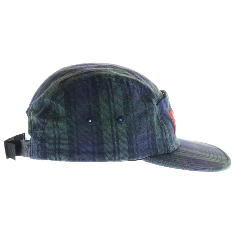 SUPREME(シュプリーム) 18AW Snap Button Pocket Camp Cap スナップボタン チェック キャンプキャップ 帽子 グリーン/ネイビー