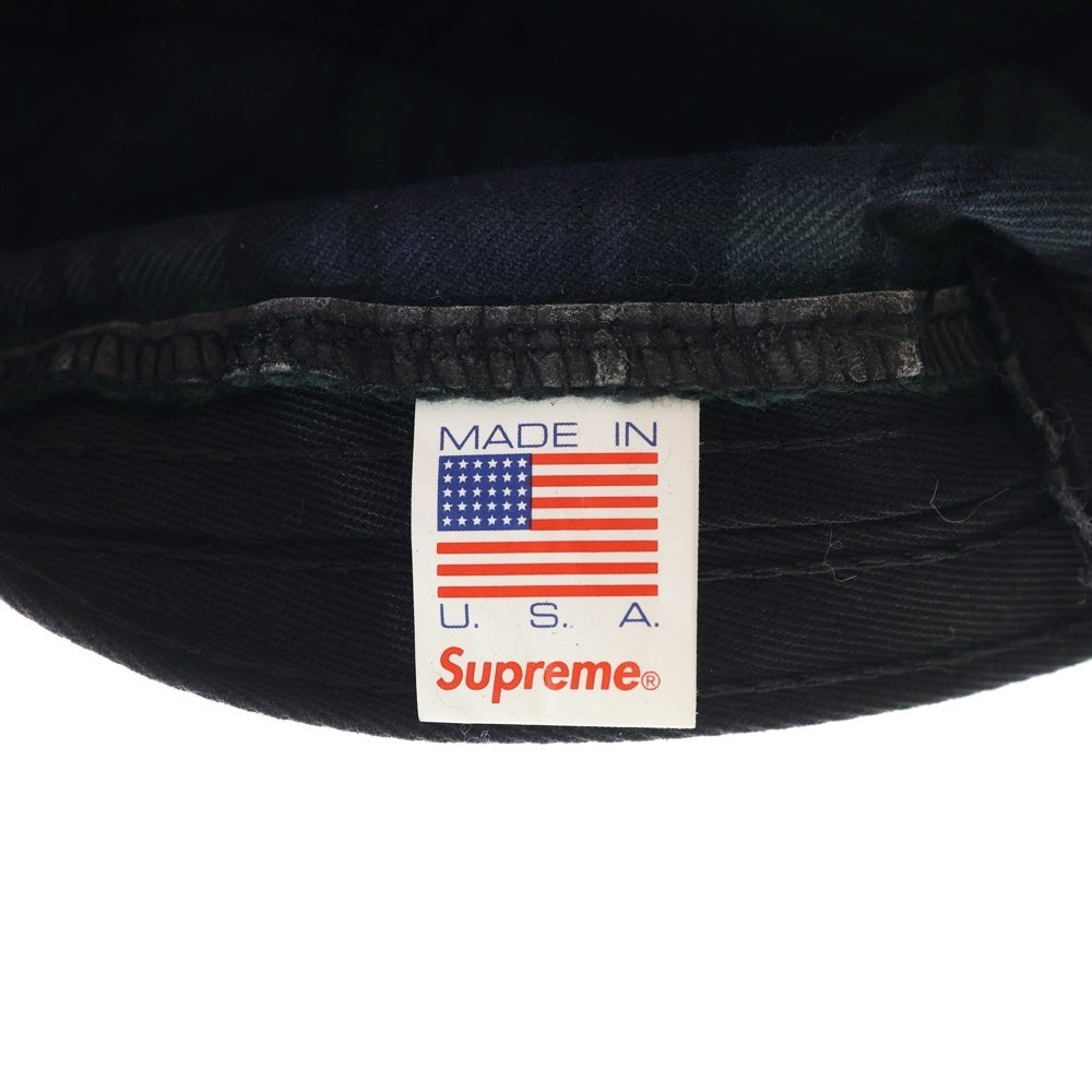 SUPREME(シュプリーム) 18AW Snap Button Pocket Camp Cap スナップボタン チェック キャンプキャップ 帽子 グリーン/ネイビー