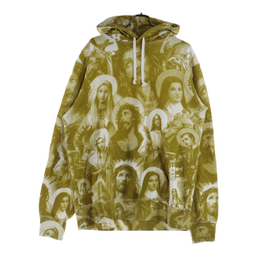 SUPREME(シュプリーム) 18AW Jesus and Mary Hooded Sweatshirt 総柄 ジーザス アンド マリア プルオーバー スウェットパーカー フーディ イエロー