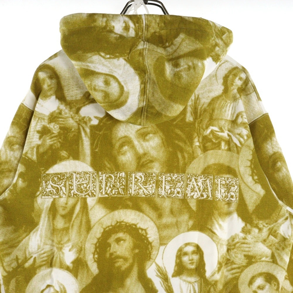 SUPREME(シュプリーム) 18AW Jesus and Mary Hooded Sweatshirt 総柄 ジーザス アンド マリア プルオーバー スウェットパーカー フーディ イエロー