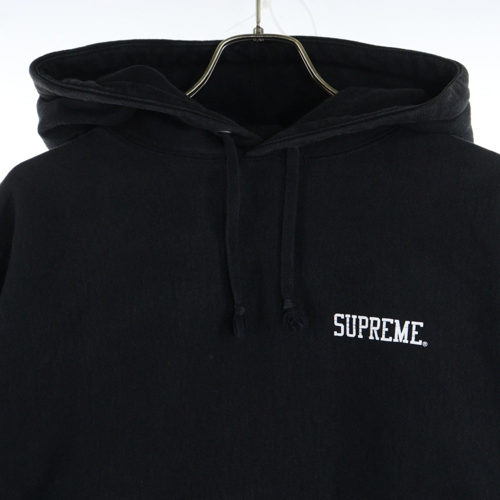 SUPREME(シュプリーム) 14AW ×RAYMOND PETTIBON Blood and Sperm Hoodie レイモンド ペティボン ブラッド アンド スパーム ロゴプリント プルオーバー スウェットパーカー ブラック