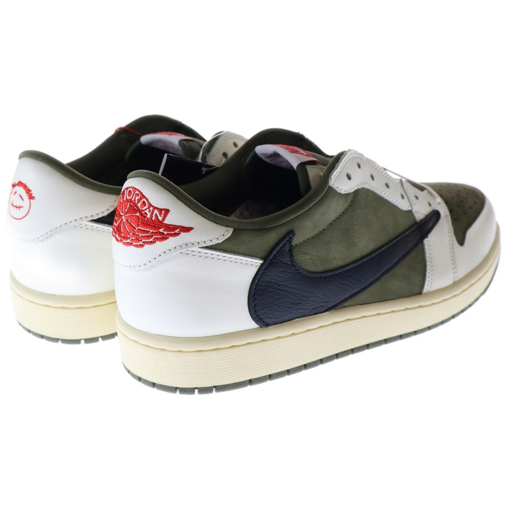NIKE(ナイキ) ×TAVIS SCOTT AIR JORDAN1 LOW OG SP トラヴィス スコット エアジョーダン1 リバースオリーブ ローカットスニーカー ホワイト/カーキ US11.5/29.5cm DM7866-200