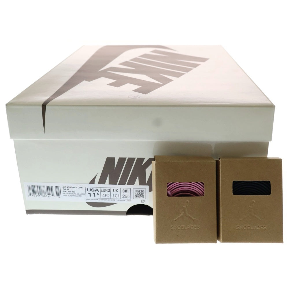 NIKE(ナイキ) ×TAVIS SCOTT AIR JORDAN1 LOW OG SP トラヴィス スコット エアジョーダン1 リバースオリーブ ローカットスニーカー ホワイト/カーキ US11.5/29.5cm DM7866-200