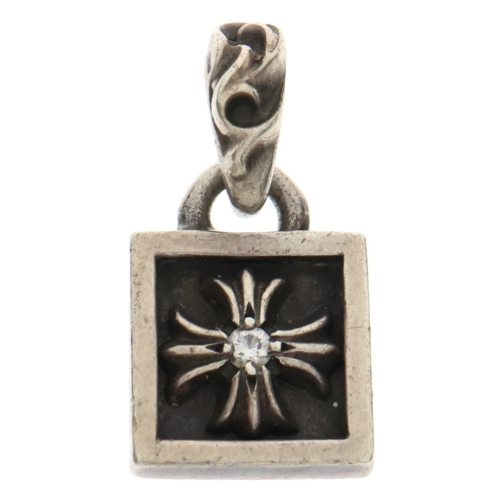 CHROME HEARTS(クロムハーツ) FRAMED CH PLUS 1DIA フレームドCHプラス 1ダイヤ チャーム シルバーネックレストップ