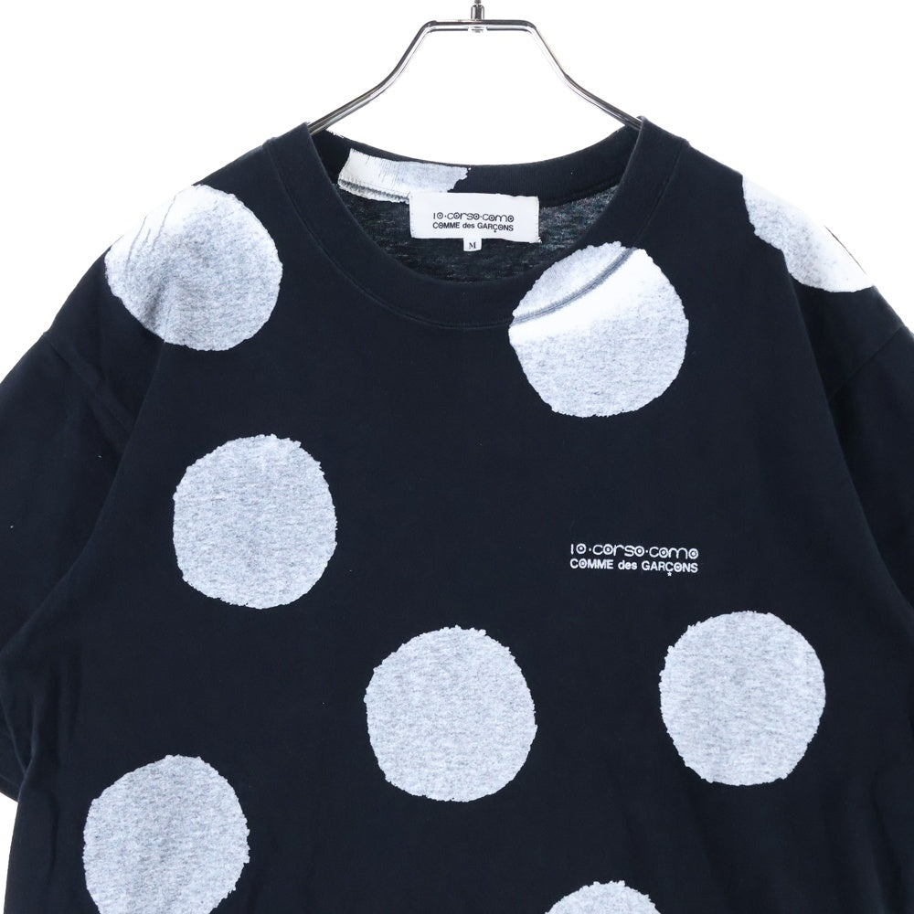 COMME des GARCONS(コムデギャルソン) 05SS ×10 CORSO COMO ディエチコルソコモ ドット柄 水玉 クルーネック半袖Tシャツ カットソー ブラック SO-T902 AD2004