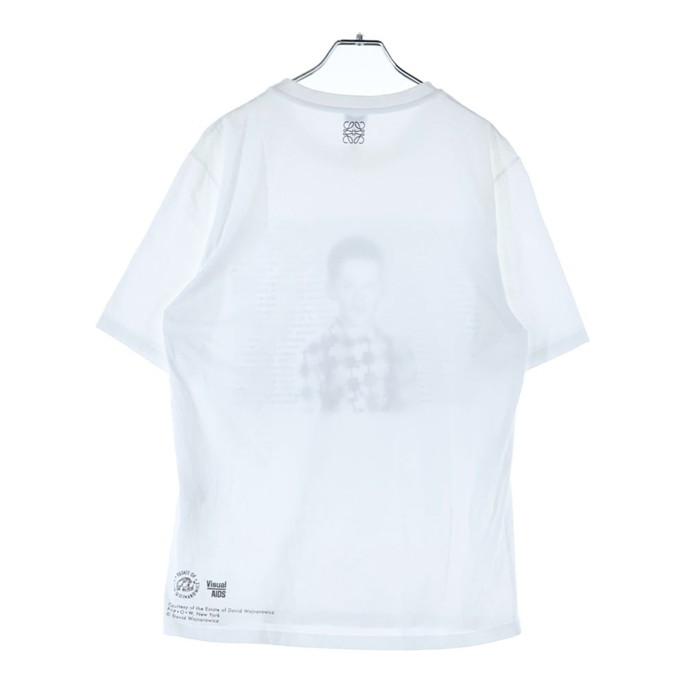 LOEWE(ロエベ) 400枚限定 ヴィジュアル・エイズ レタリングプリント クルーネック半袖Tシャツ カットソー ホワイト H6289680PC