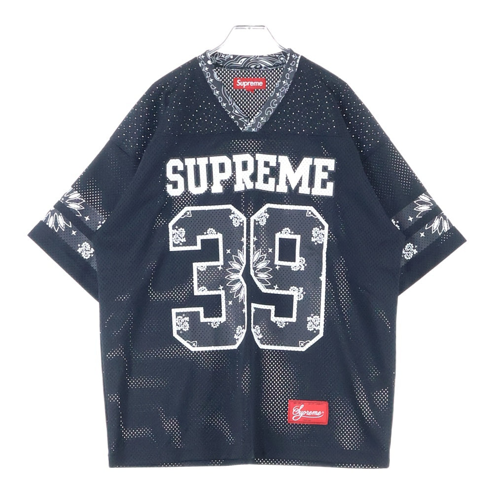 SUPREME(シュプリーム) Bandana Football Jersey バンダナ フットボール ジャージ メッシュTシャツ カットソー ブラック