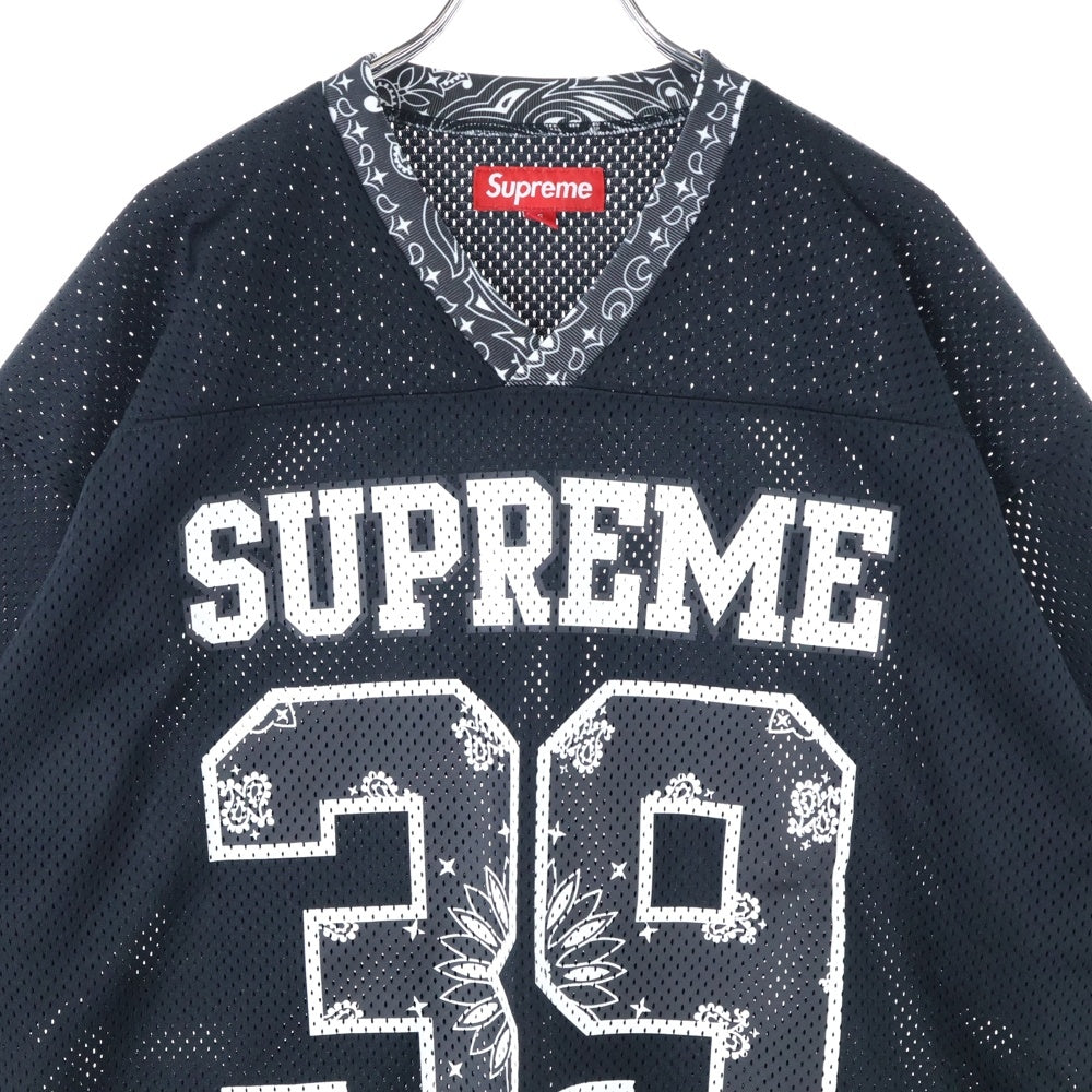 SUPREME(シュプリーム) Bandana Football Jersey バンダナ フットボール ジャージ メッシュTシャツ カットソー ブラック
