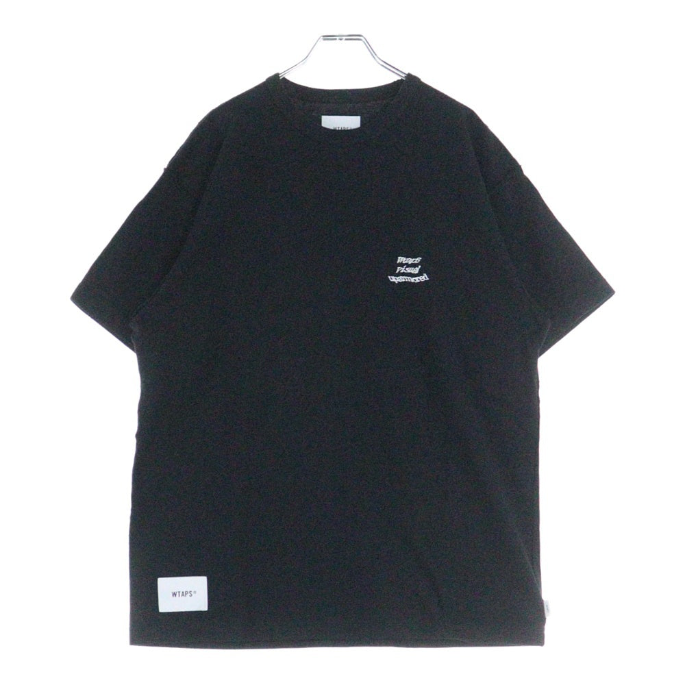 WTAPS(ダブルタップス) 25SS ロゴエンブロイダリー クルーネック半袖Tシャツ カットソー ブラック 251ATDT-CSM13