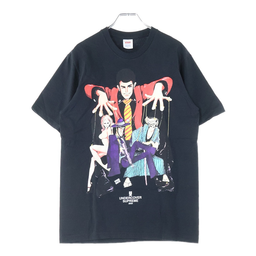 SUPREME(シュプリーム) 23SS ×UNDERCOVER Lupin Tee アンダーカバー ルパン三世 プリント クルーネック半袖Tシャツ カットソー ブラック