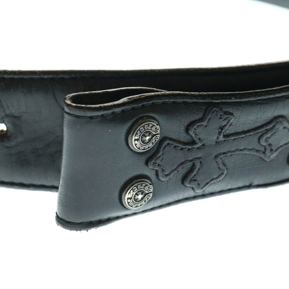 CHROME HEARTS(クロムハーツ) 1.5 STRAP CEMETERY 1.5inchセメタリークロスパッチ レザーベルト ブラック