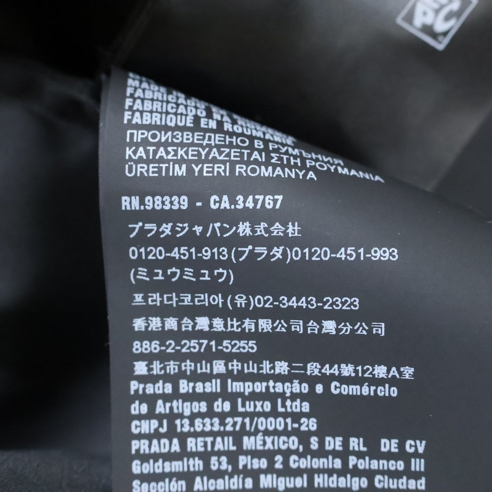 PRADA(プラダ) 20AW トライアングルロゴ リナイロン フロントポケット スナップボタン 長袖シャツ ブラック SC514 S202 1WQ8
