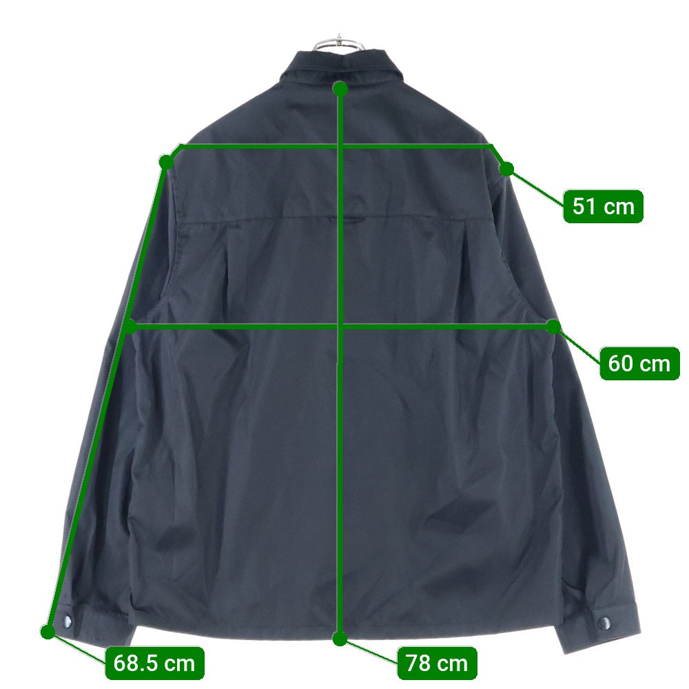 PRADA(プラダ) 20AW トライアングルロゴ リナイロン フロントポケット スナップボタン 長袖シャツ ブラック SC514 S202 1WQ8