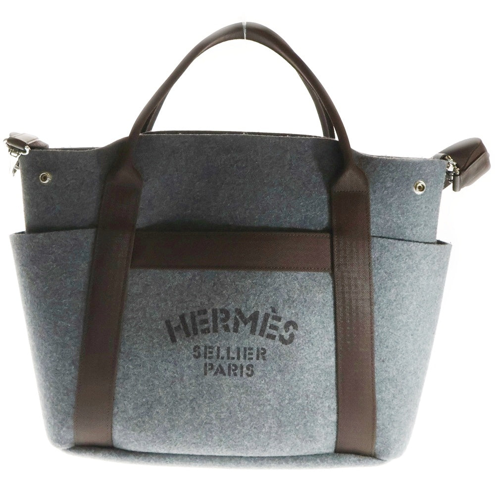 HERMES(エルメス) サックドパンサージュ グルーム 2Way ハンドショルダーバッグ グレー/ブラウン W刻印