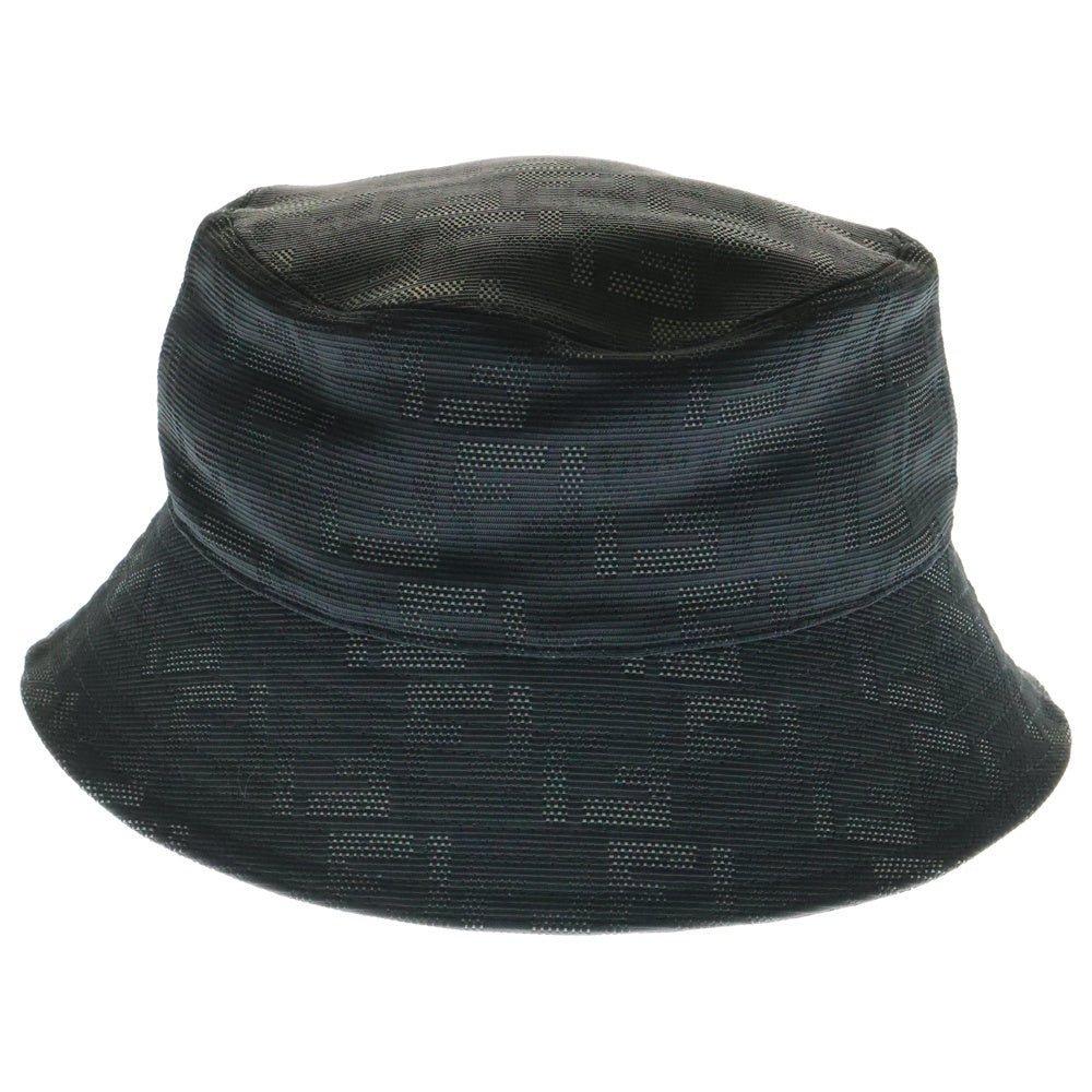 FENDI(フェンディ) FF Zucca Pattern Nylon Bucket Hat FF ズッカ 総柄 ナイロン バケットハット バケハ 帽子 ブラック FXQ801 AIWB