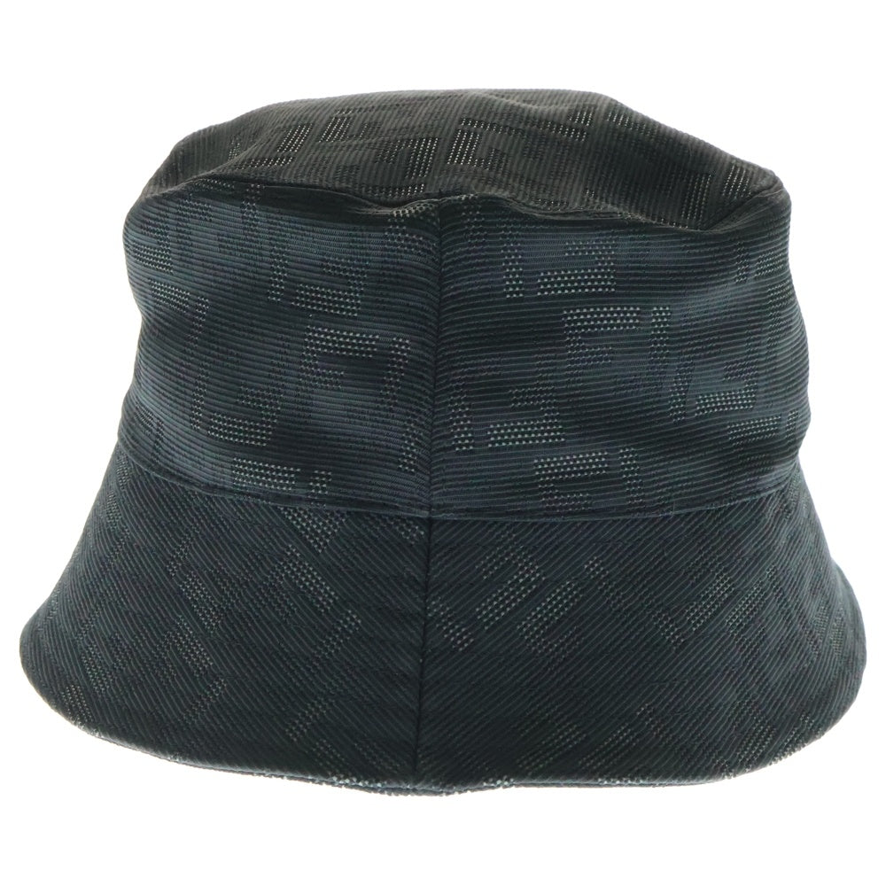 FENDI(フェンディ) FF Zucca Pattern Nylon Bucket Hat FF ズッカ 総柄 ナイロン バケットハット バケハ 帽子 ブラック FXQ801 AIWB