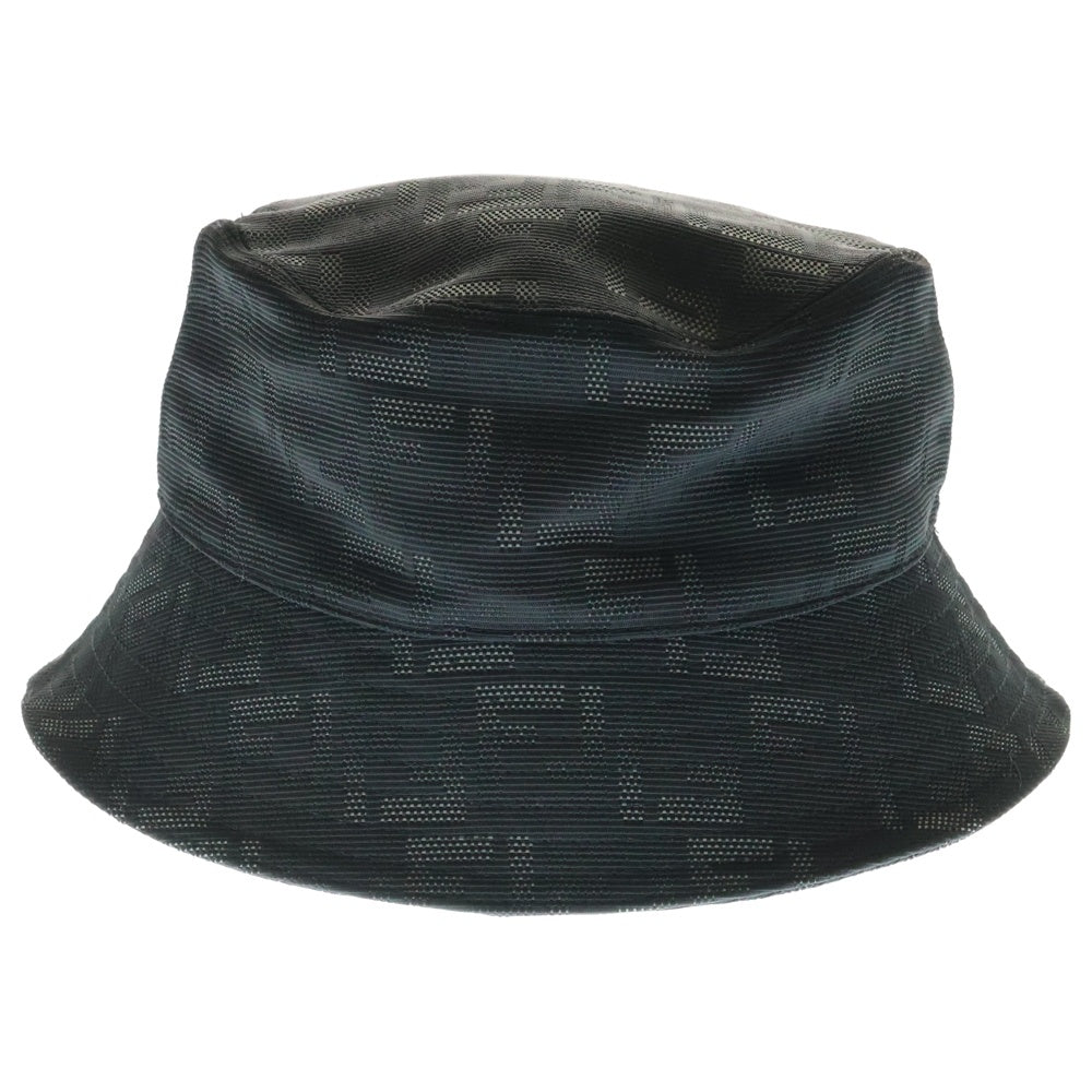 FENDI(フェンディ) FF Zucca Pattern Nylon Bucket Hat FF ズッカ 総柄 ナイロン バケットハット バケハ 帽子 ブラック FXQ801 AIWB