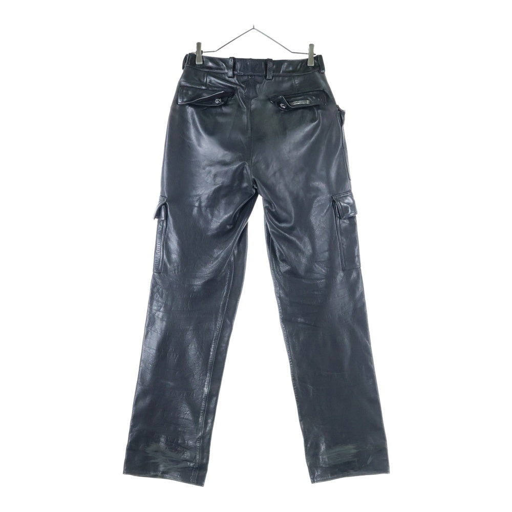 CHROME HEARTS(クロムハーツ) 旧型 FATIGUE ファティーグ レザーフレアニー カーゴ パンツ ブラック