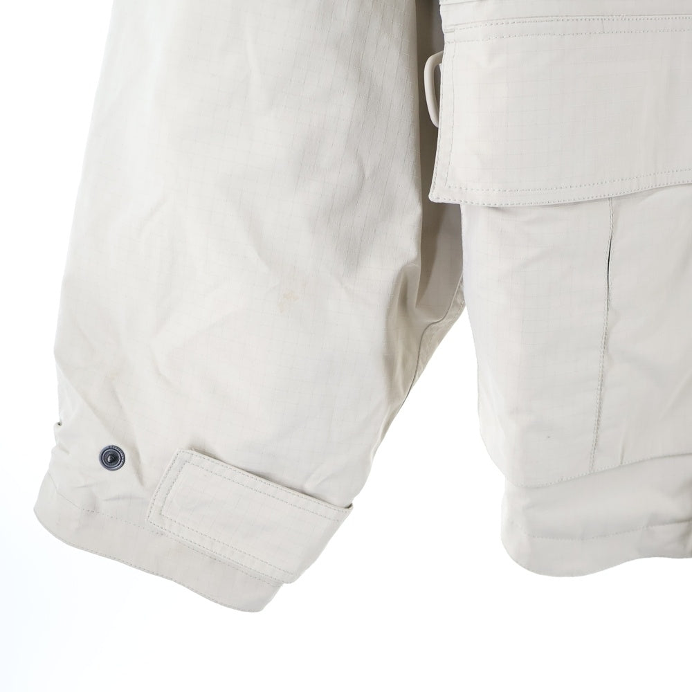 BALENCIAGA(バレンシアガ) 21AW リップストップ 裏地キルティング ジップアップ ミリタリー ジャケット ベージュ 663039 TKO31
