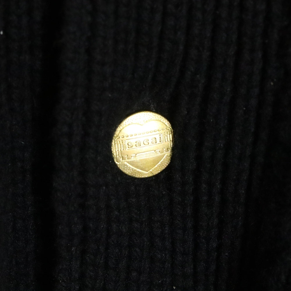 Sacai(サカイ) 23AW ×Carhartt WIP Knit Jacket Michigan カーハート ニット ミシガン ジャケット ブラック 23-03111M