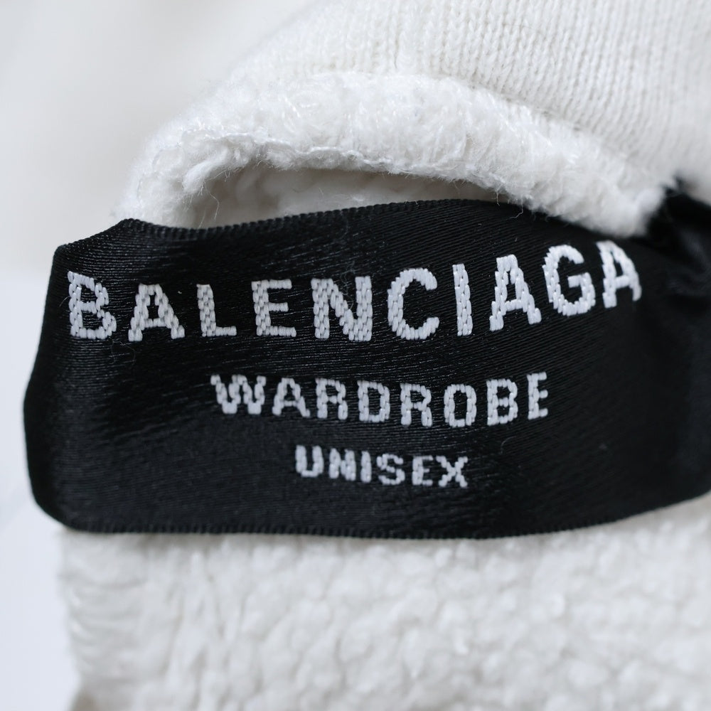 BALENCIAGA(バレンシアガ) 21AW ピクセルロゴプリント プルオーバー スウェットパーカー フーディ ホワイト 600583 TKVI8