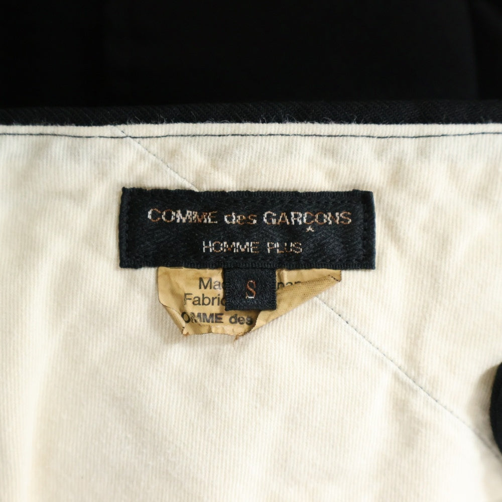 COMME des GARCONS HOMME PLUS(コムデギャルソンオムプリュス) 24SS ポリ縮絨 段違い ワイド ショーツ ショート ハーフパンツ ブラック PM-P041 AD2023