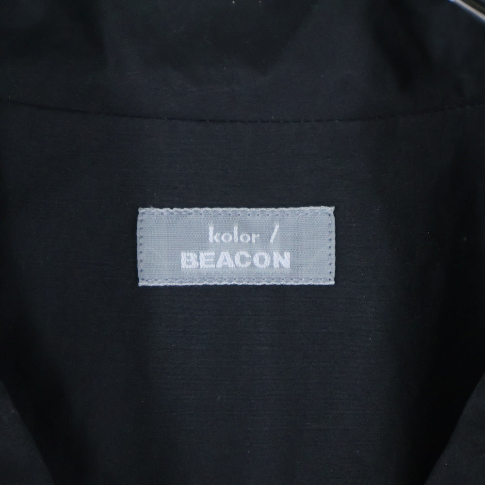 kolor BEACON(カラービーコン) 22SS タイプライターコーティング半袖シャツ ブラック 22SBM-B02135