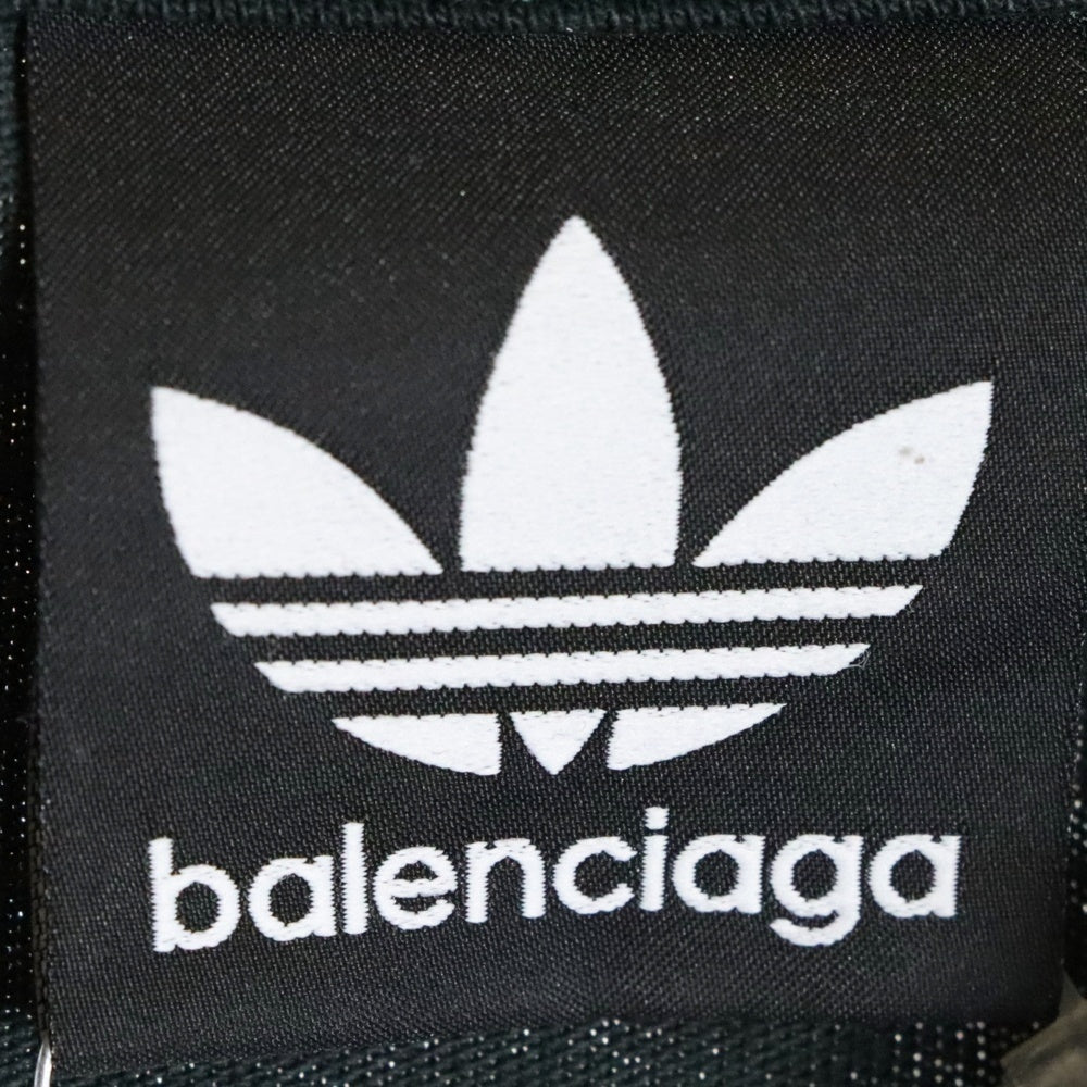 BALENCIAGA(バレンシアガ) 22AW ×adidas フロントロゴ刺繍 モックネック 半袖Tシャツ カットソー グリーン 724554