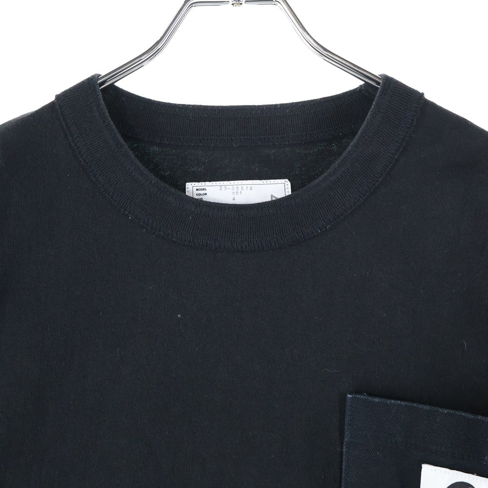 Sacai(サカイ) 23SS ×Carhartt WIP クルーネック 半袖Tシャツカットソー ブラック 23-0557S