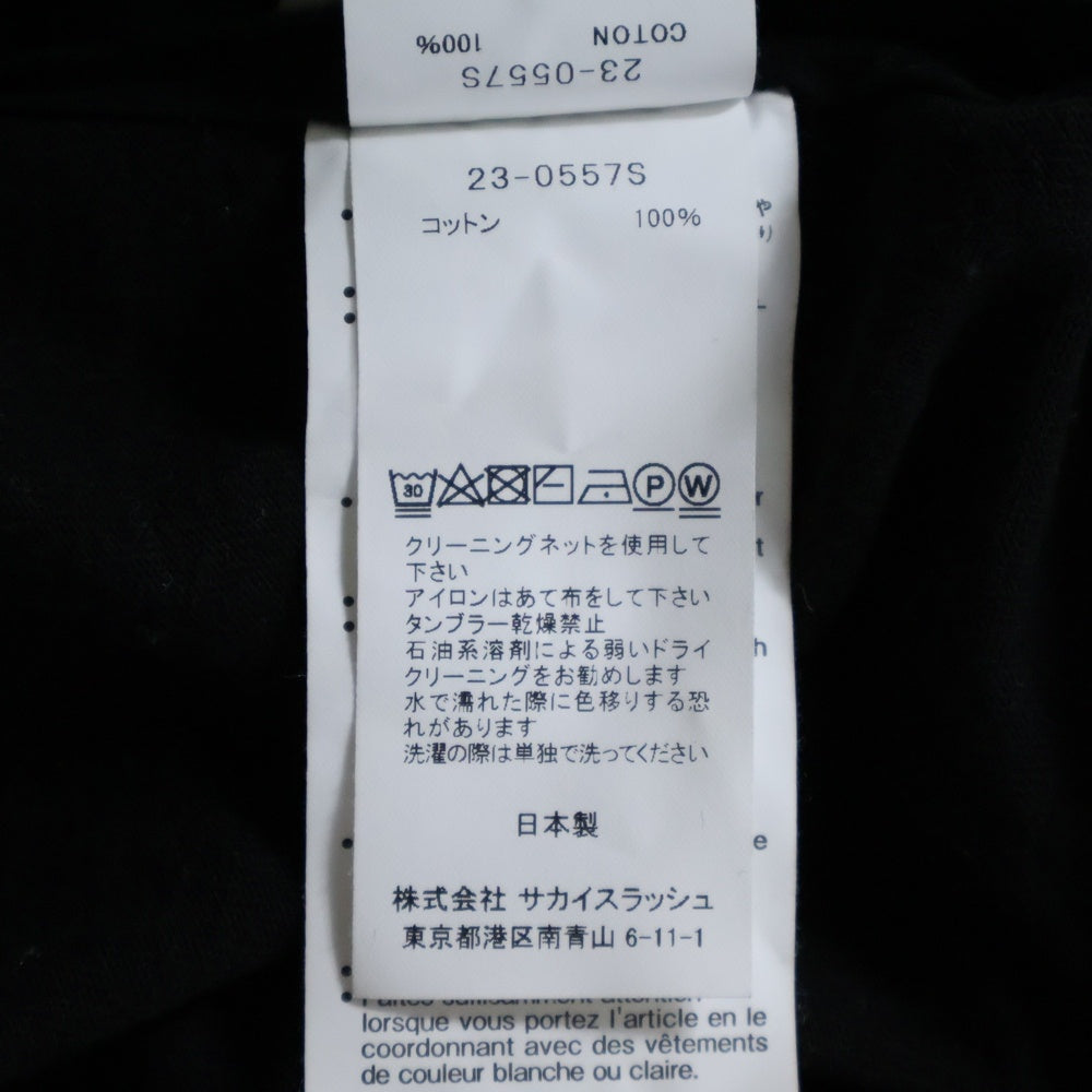 Sacai(サカイ) 23SS ×Carhartt WIP クルーネック 半袖Tシャツカットソー ブラック 23-0557S