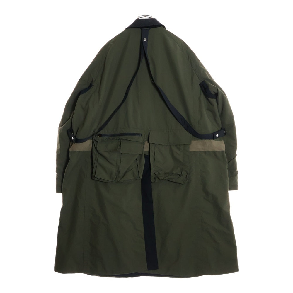 Sacai(サカイ) 23AW Matte Taffeta Reversible リバーシブル ミリタリー ロングコート カーキ/ネイビー 23-03138M