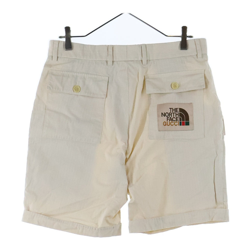 GUCCI(グッチ) 21SS × THE NORTH FACE グッチ ノースフェイス ロゴワッペン ハーフカーゴパンツ ショーツ ベージュ 643129 ZAGGH