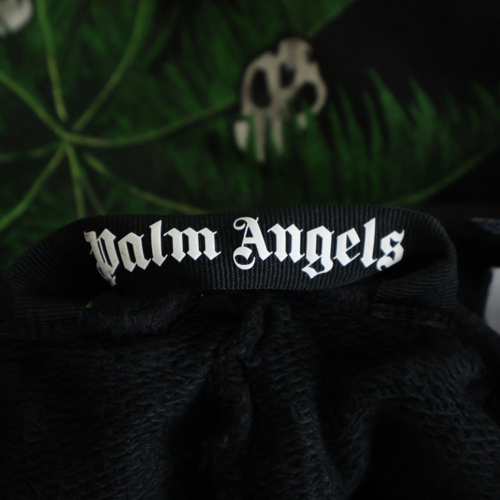 Palm Angels(パームエンジェルス) 23SS グラフィティー ロゴプリント スウェット ショーツ ショート ハーフパンツ ブラック PMCI01S23FLE004