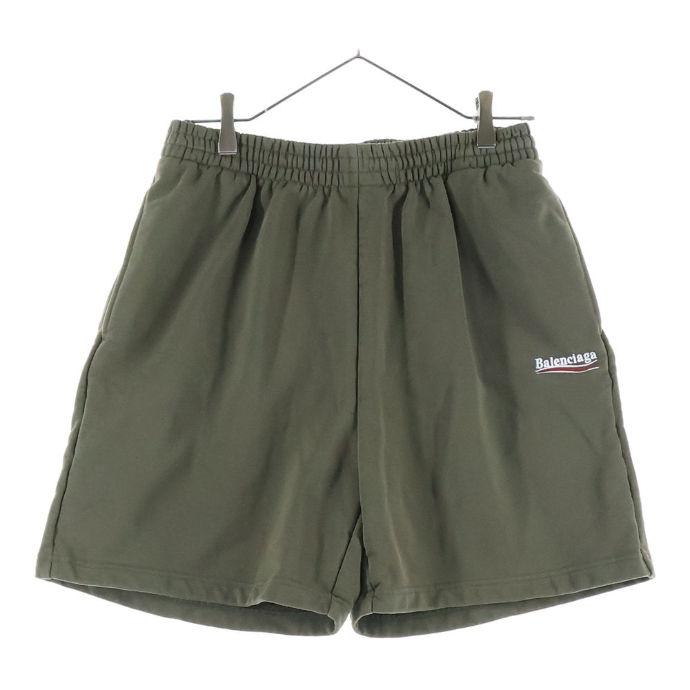 BALENCIAGA(バレンシアガ) 21AW Political Campaign Sweat Shorts キャンペーンロゴ スウェット ショーツ ショート ハーフパンツ カーキ