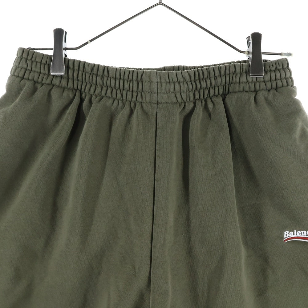 BALENCIAGA(バレンシアガ) 21AW Political Campaign Sweat Shorts キャンペーンロゴ スウェット ショーツ ショート ハーフパンツ カーキ