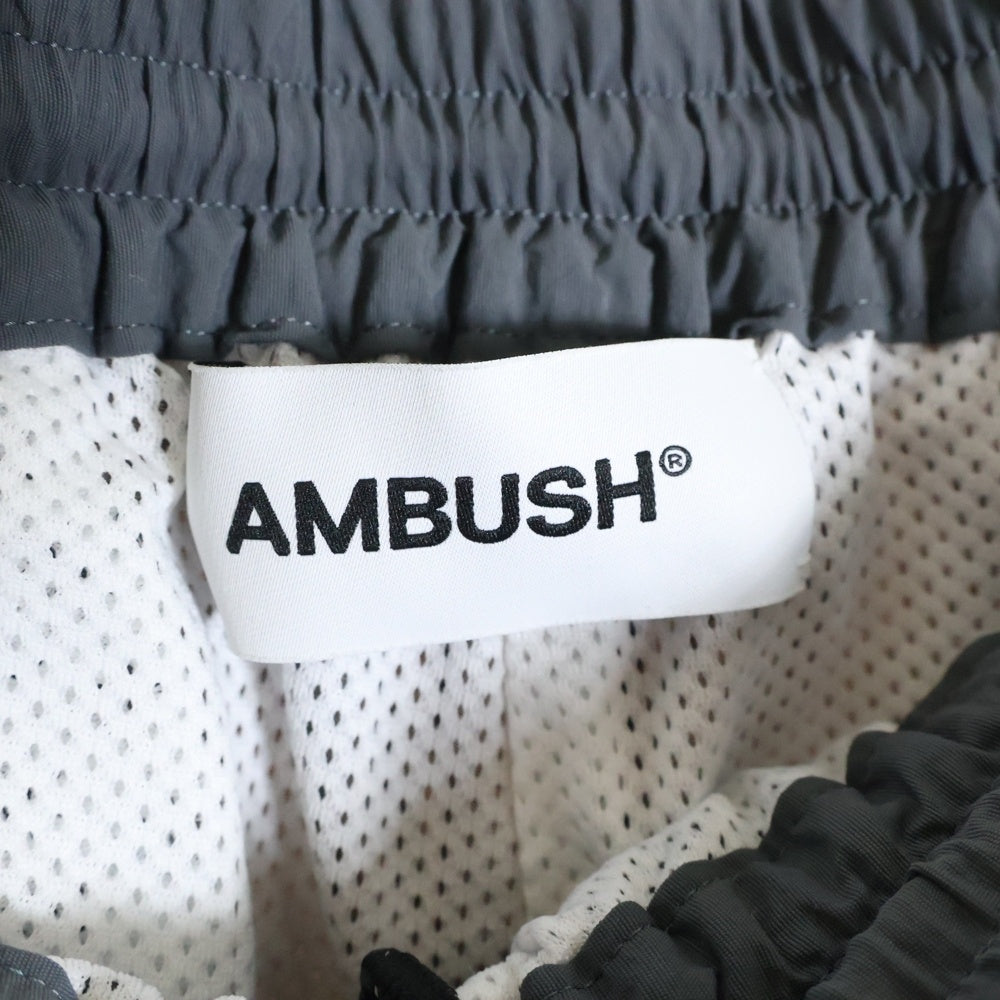 AMBUSH(アンブッシュ) Stripe Detail Track Pants ストライプ ディテール ナイロン トラックパンツ グレー/ブラック 12114317