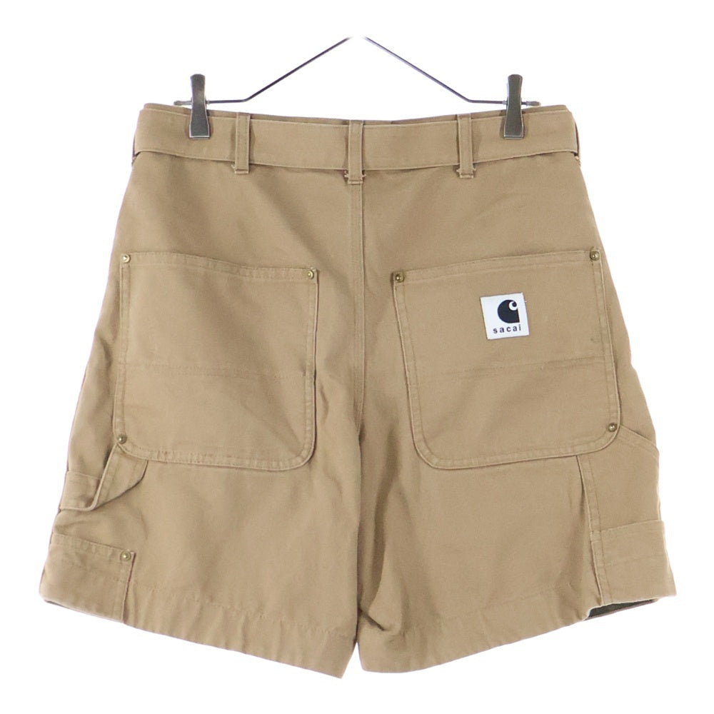 Sacai(サカイ) 24SS ×Carhartt WIP Shorts カーハート ダブルニー ダック ショーツ ハーフ ショート パンツ ブラウン 24-03392M