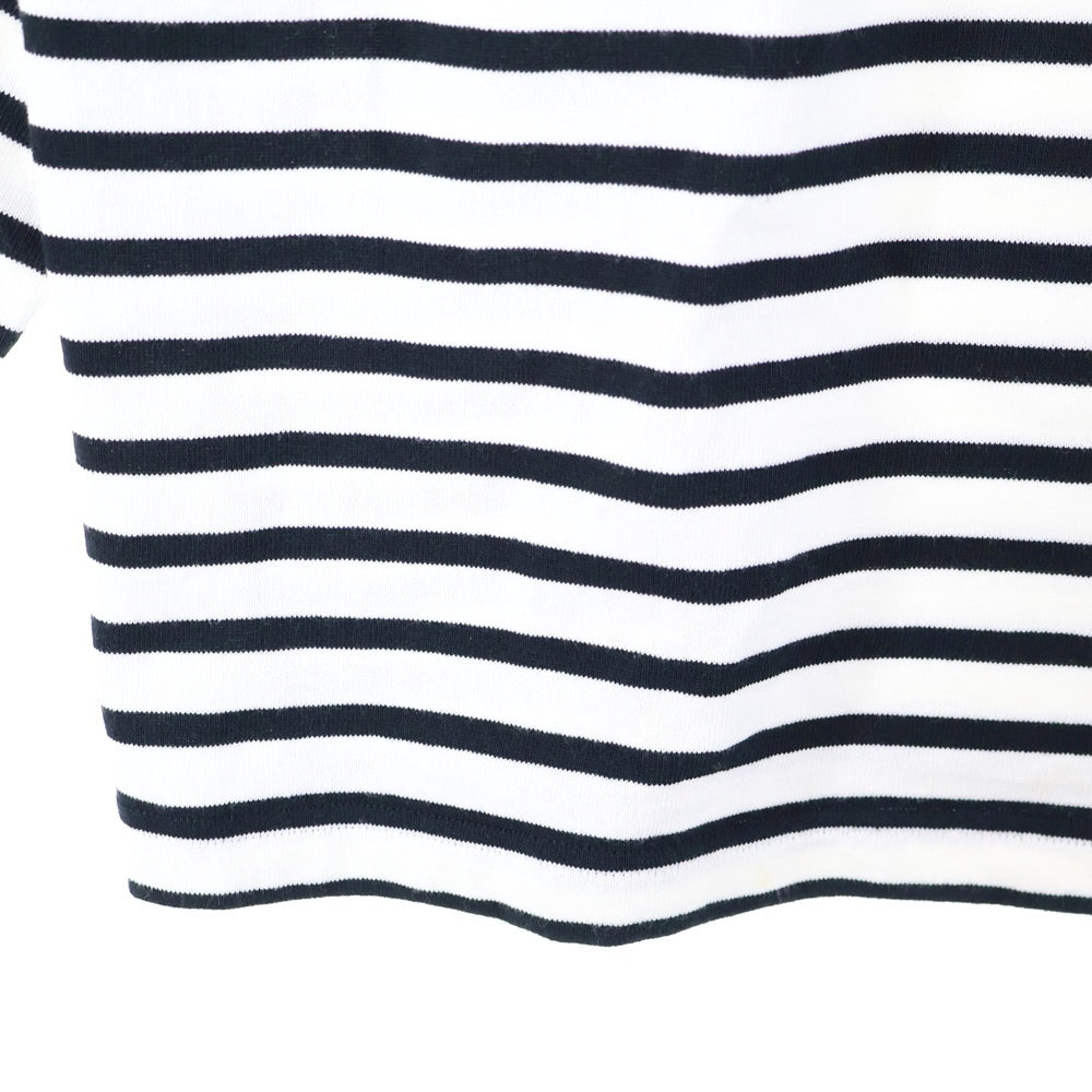 OUTIL(ウティ) ボーダー コットン 長袖Tシャツ カットソー バスクシャツ ブラック/ホワイト