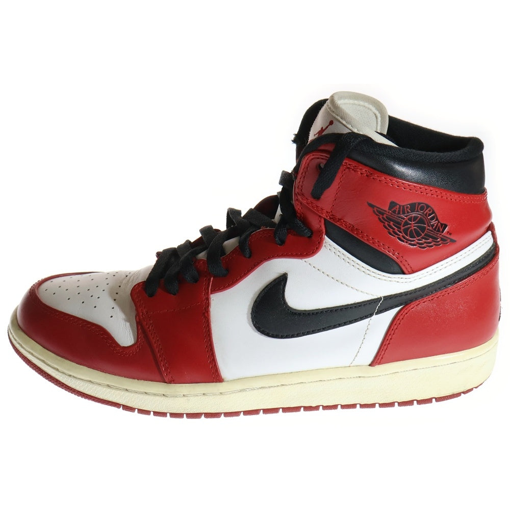 NIKE(ナイキ) 【観賞用2013年製】 AIR JORDAN 1 RETRO HIGH CHICAGO エアジョーダン1 レトロ シカゴ ハイカットスニーカー ホワイト/レッド US9.5/27.5cm 332550-163