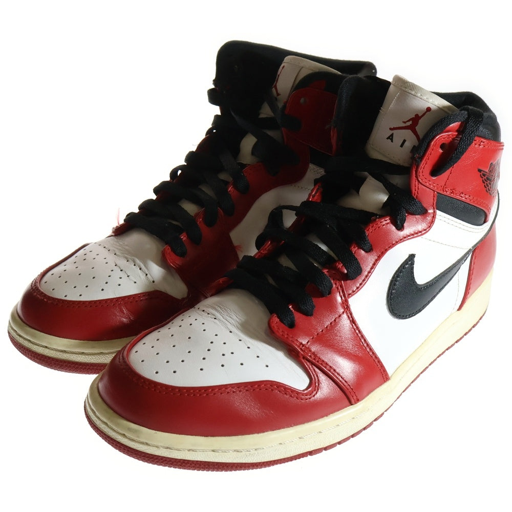 NIKE(ナイキ) 【観賞用2013年製】 AIR JORDAN 1 RETRO HIGH CHICAGO エアジョーダン1 レトロ シカゴ ハイカットスニーカー ホワイト/レッド US9.5/27.5cm 332550-163