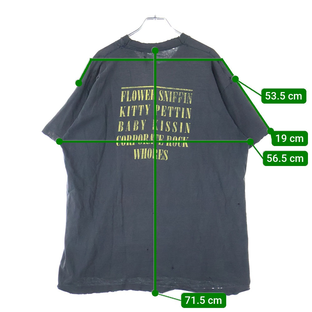 VINTAGE(ヴィンテージ) 90S VINTAGE SMILE ヴィンテージ スマイル 両面プリント クルーネック半袖Tシャツ カットソー ブラック
