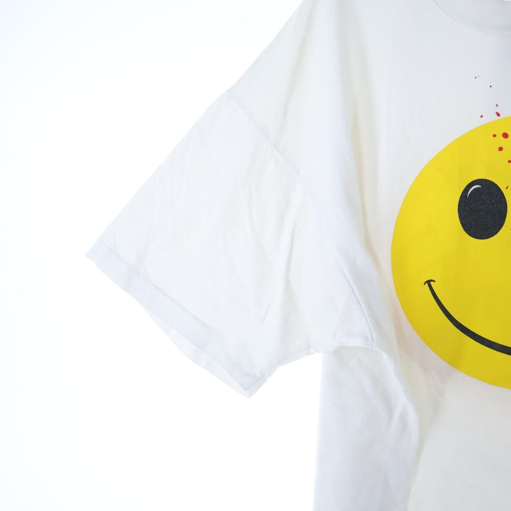 VINTAGE(ヴィンテージ) 90S VINTAGE SMILEY FACE ヴィンテージ ぶち抜き スマイリーフェイス 両面プリント クルーネック半袖Tシャツ カットソー ホワイト