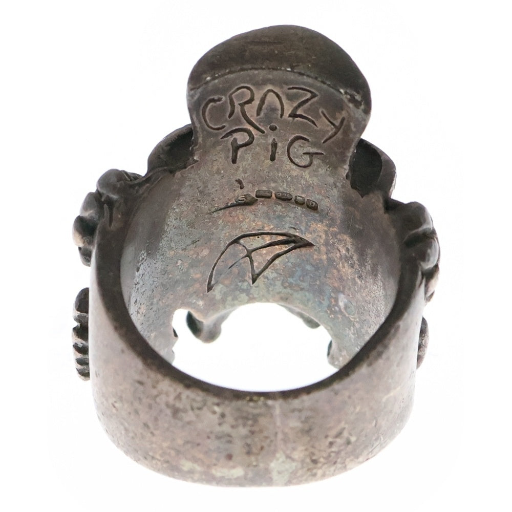 CRAZY PIG(クレイジーピッグ) MASCOT SKULL RING シルクハット スカル リング シルバー