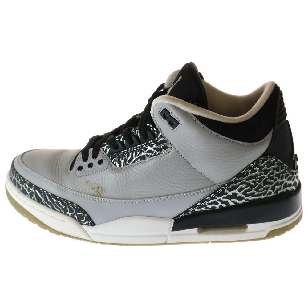 NIKE(ナイキ) 【観賞用】AIR JORDAN 3 RETRO WOLF GREY エアジョーダン3 レトロ ウルフグレイ ハイカットスニーカー ブラック/グレー US11/29cm 136064-004