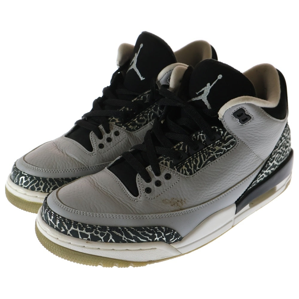 NIKE(ナイキ) 【観賞用】AIR JORDAN 3 RETRO WOLF GREY エアジョーダン3 レトロ ウルフグレイ ハイカットスニーカー ブラック/グレー US11/29cm 136064-004