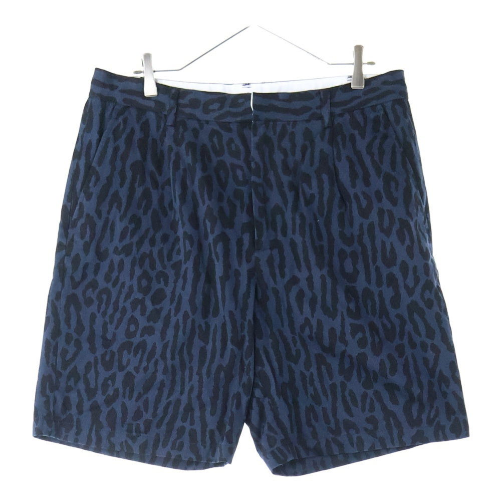 WACKO MARIA(ワコマリア) ×DICKIES PLEATED SHORT TROUSERS TYPE-2 ディッキーズ レオパード プリーツ ショート トラウザー ワーク ショーツ ハーフパンツ ネイビー DICKIES-WM-PT09