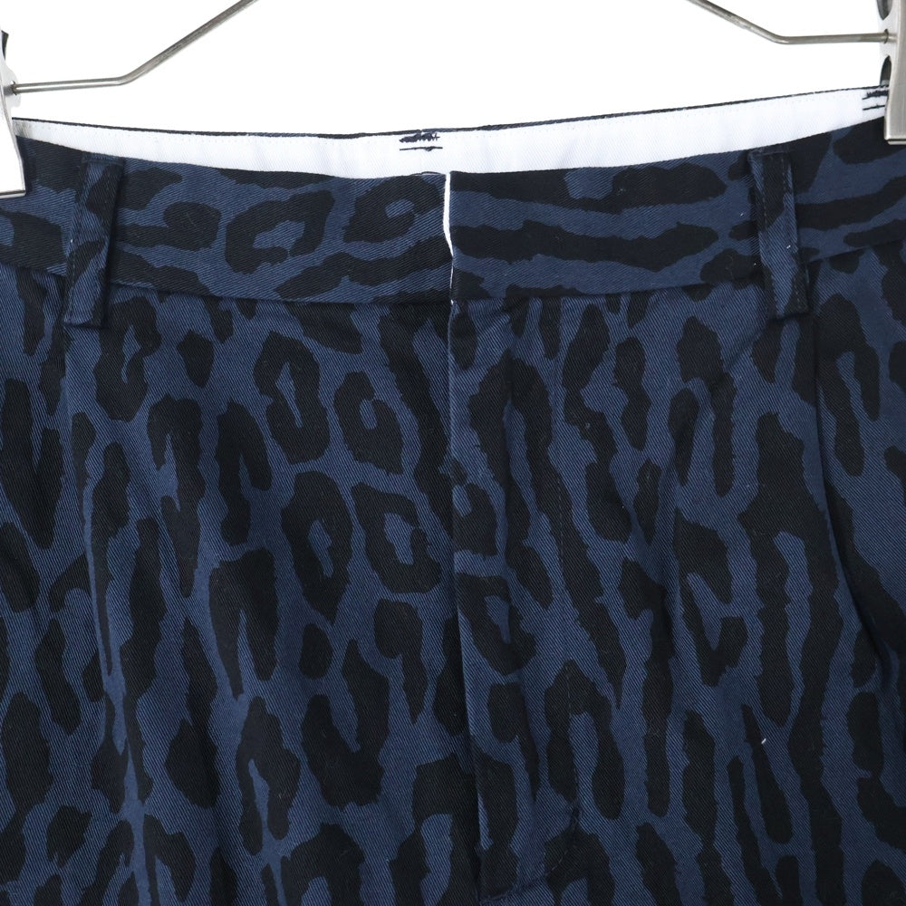 WACKO MARIA(ワコマリア) ×DICKIES PLEATED SHORT TROUSERS TYPE-2 ディッキーズ レオパード プリーツ ショート トラウザー ワーク ショーツ ハーフパンツ ネイビー DICKIES-WM-PT09