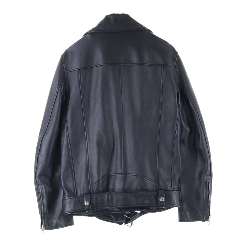 Acne Studios(アクネ ストゥディオズ) Nate Clean Leather Jacket ラムレザー ダブルライダースジャケット ブラック 2AJ173