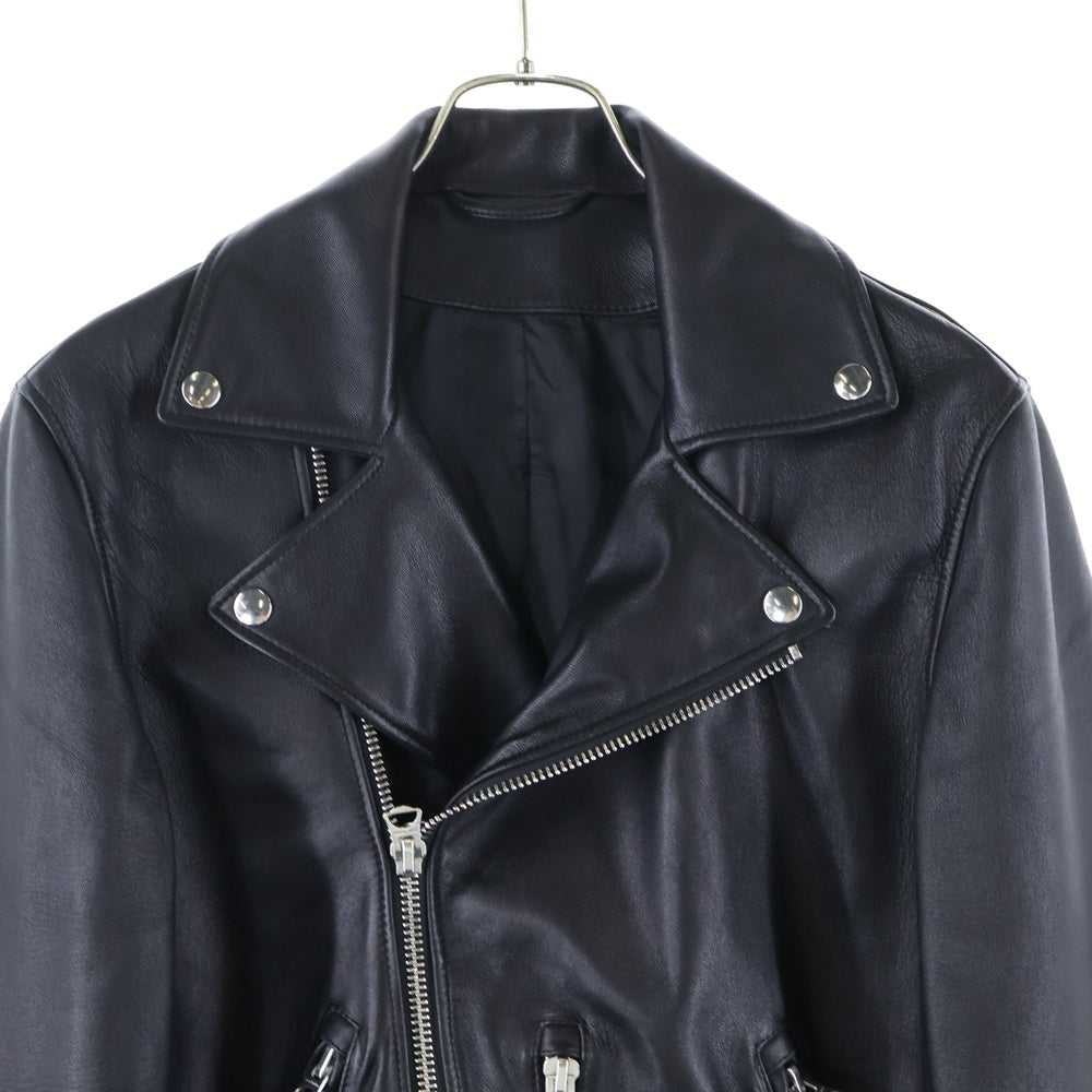 Acne Studios(アクネ ストゥディオズ) Nate Clean Leather Jacket ラムレザー ダブルライダースジャケット ブラック 2AJ173